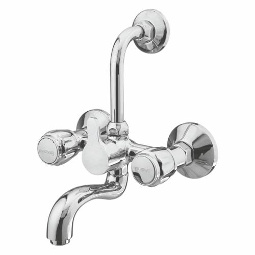 Wall Mixer with Provision for Overhead Shower with L-Bend Pipe Chrome